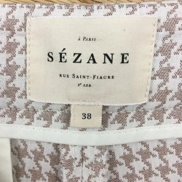 Sezane Cream and Brown Checkered Pants - Picture 10 of 14
